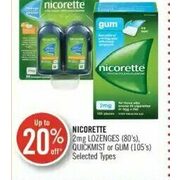 Nicorette 2mg Lozenges, Quickmist Or Gum  - Up to 20% off