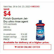 Finish Quantum Jet-Dry Ultra Rinse Agent - $10.49 ($4.00 off)
